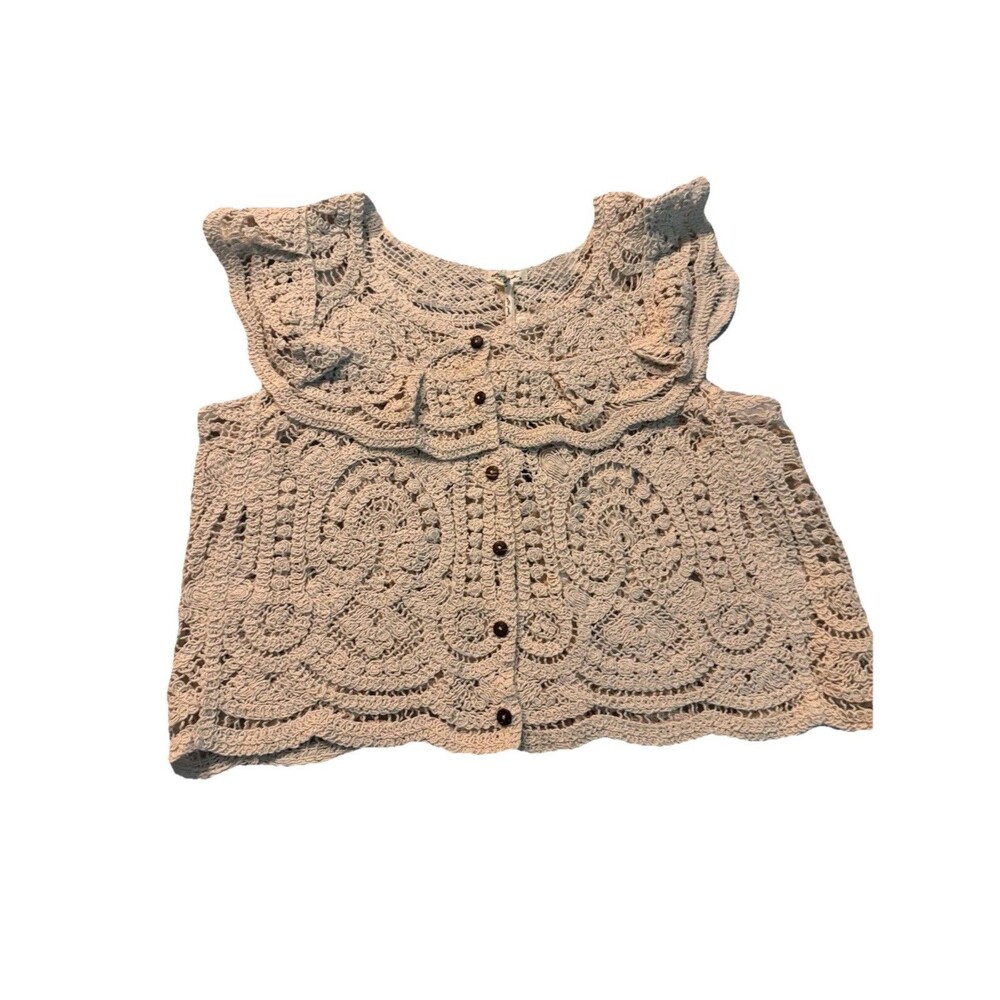 ULTRA PINK Cap Sleeve Lace/Crochet Top Size XL